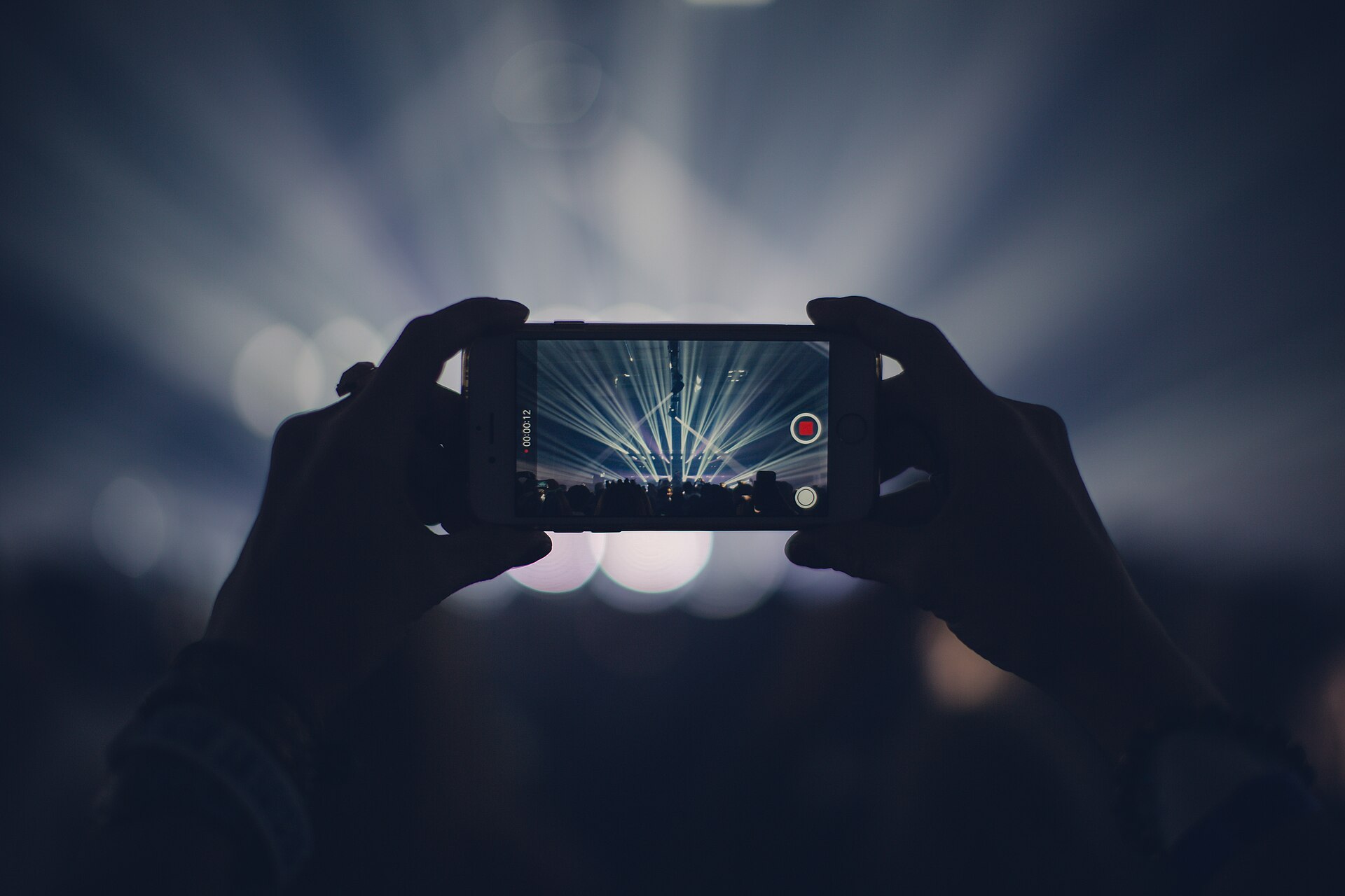 Fan recording a rock concert