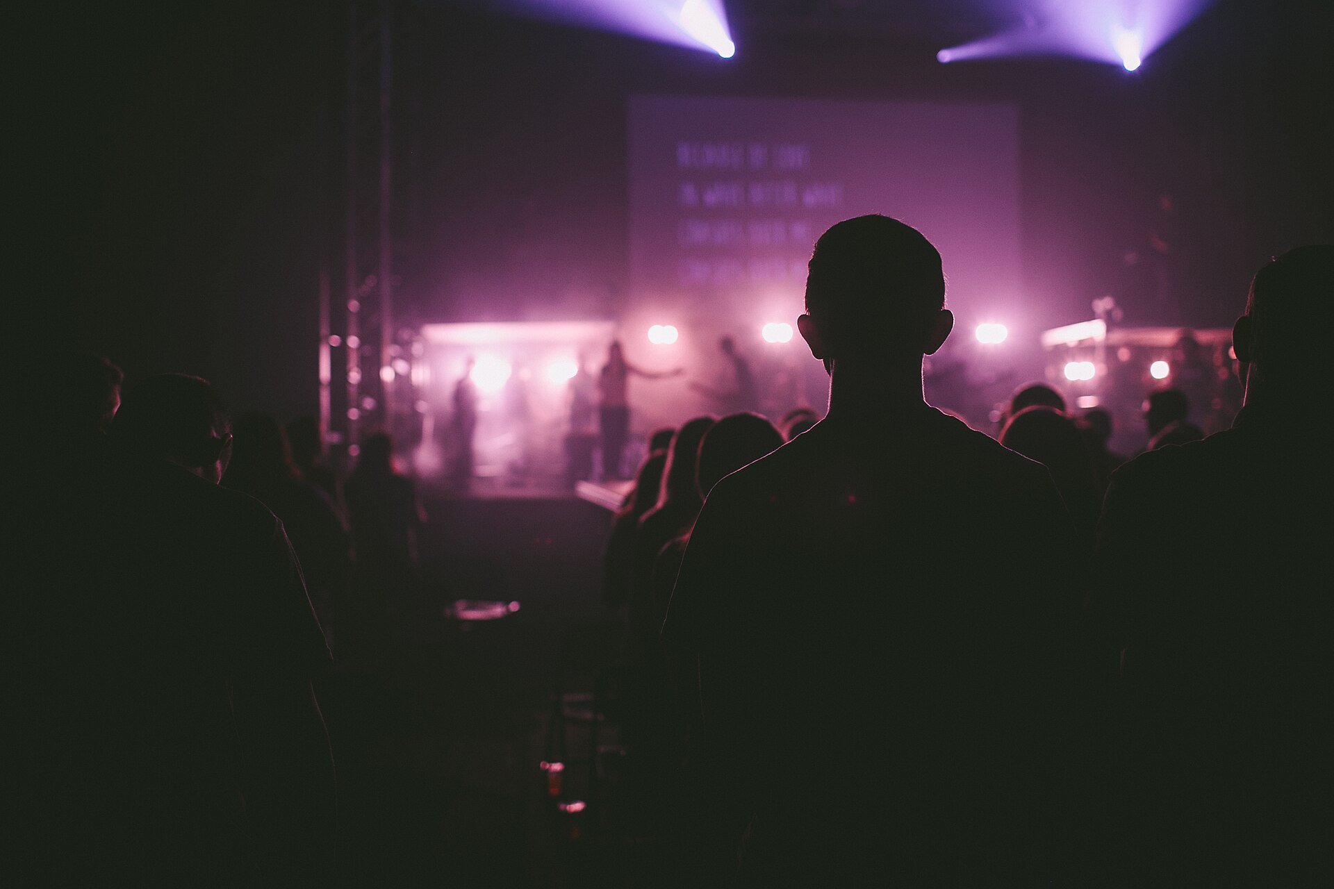 Crowd waiting for a concert to start