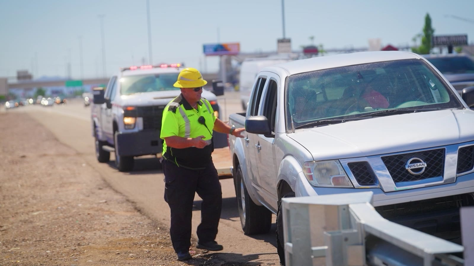 ADOT Incident Response Unit member at a roadside scene