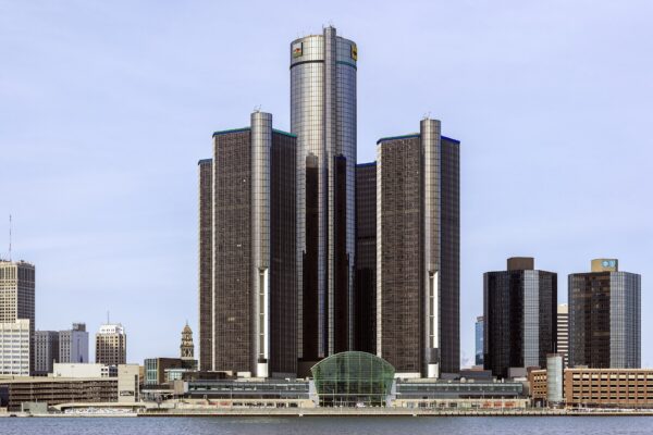 General Motors' Renaissance Center headquarters in Detroit