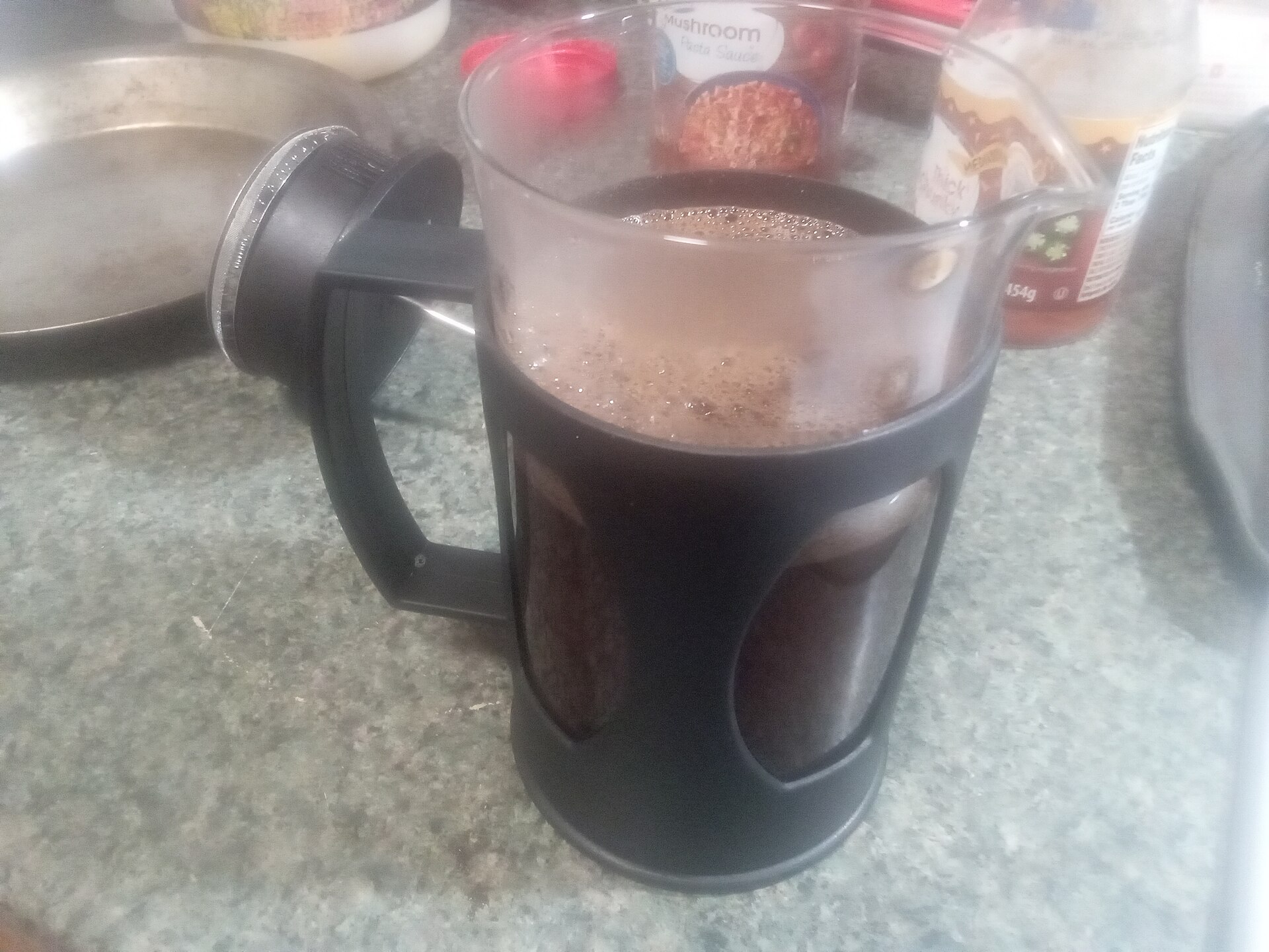 A French press coffee maker