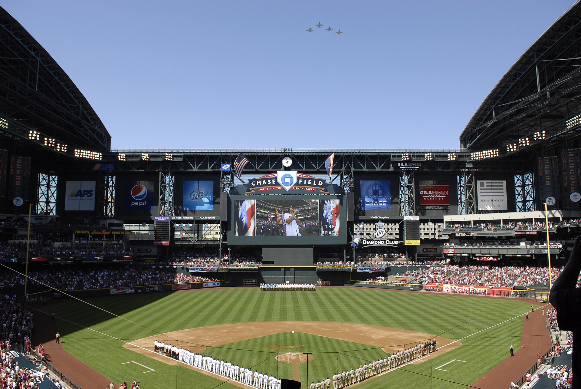 A flyover at Chase Field in Phoenix