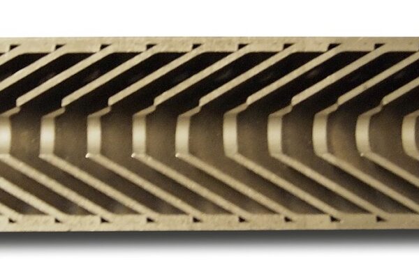 A cross-section of a firearm suppressor