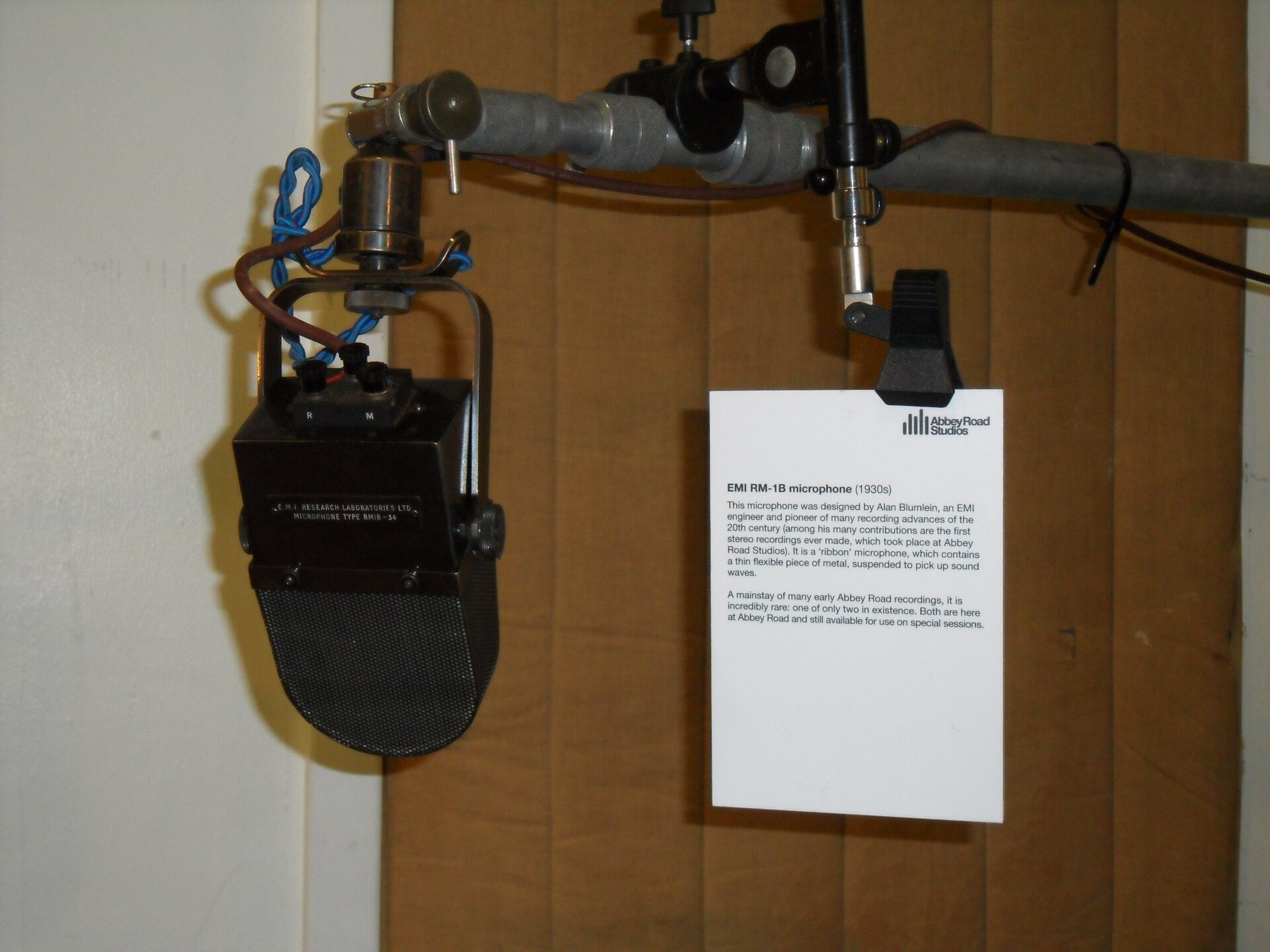 A vintage microphone at Abbey Road Studios