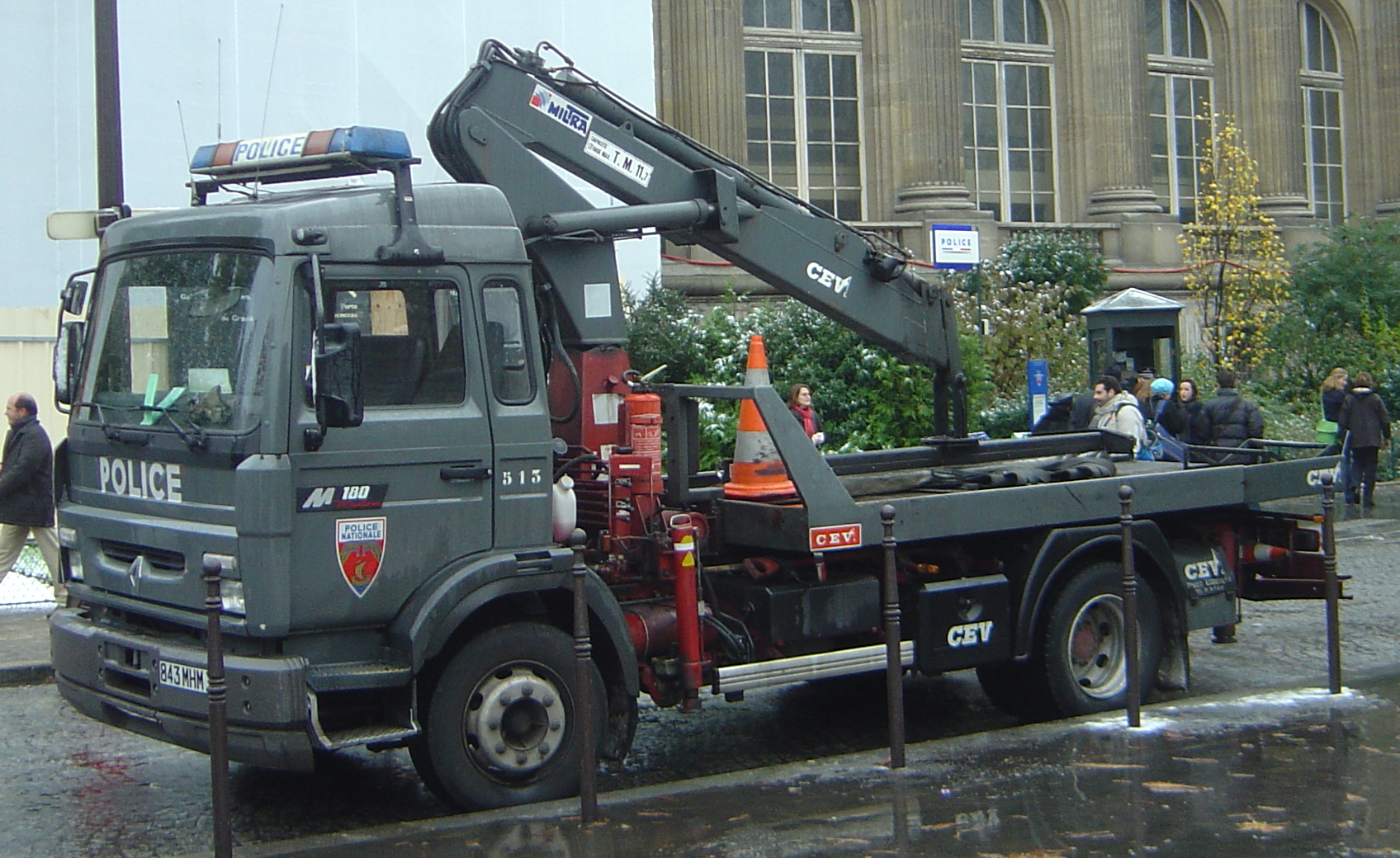 French CRS riot police vehicles in Paris