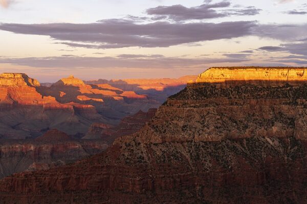The Grand Canyon's South Rim at sunset
