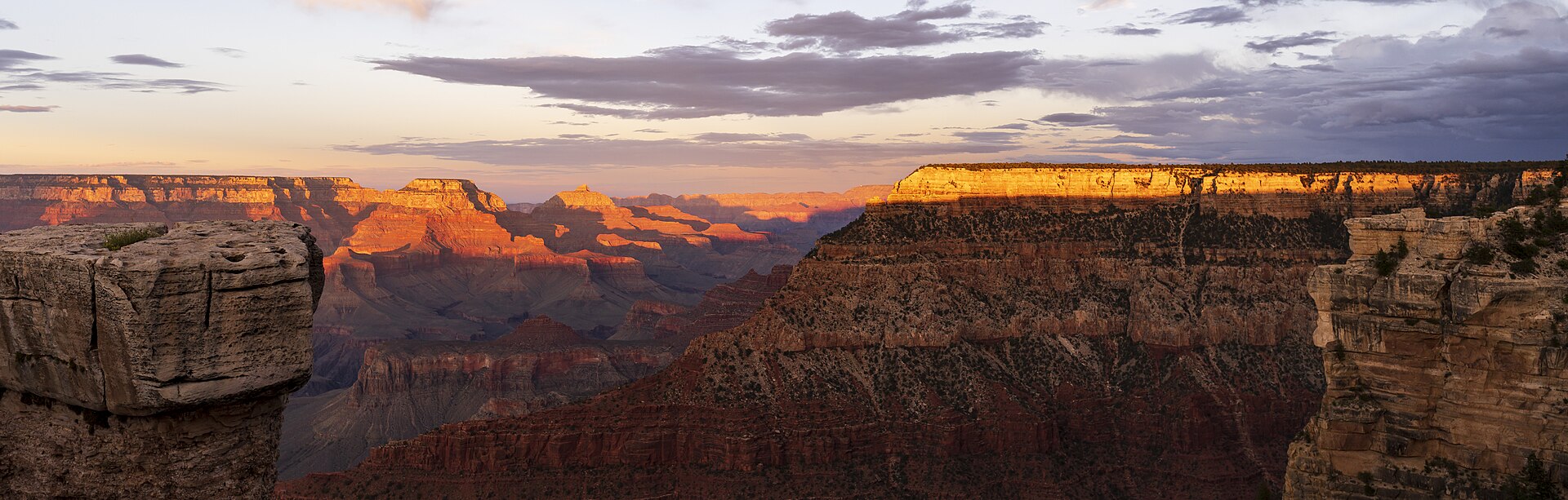 The Grand Canyon's South Rim at sunset