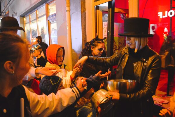 Children trick-or-treating