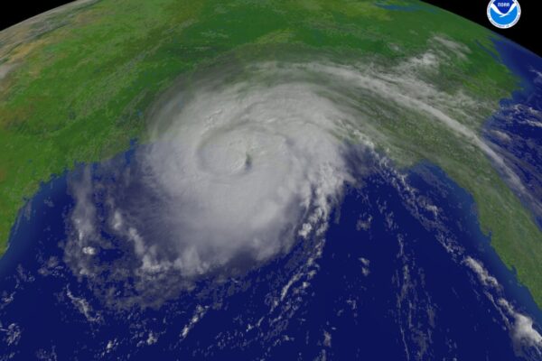 A hurricane over the Gulf of Mexico