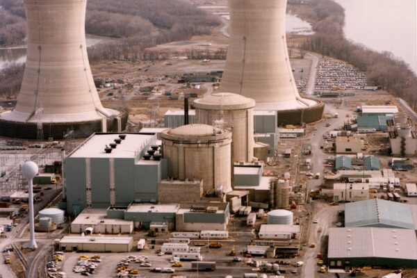 Cooling towers at Three Mile Island in Pennsylvania