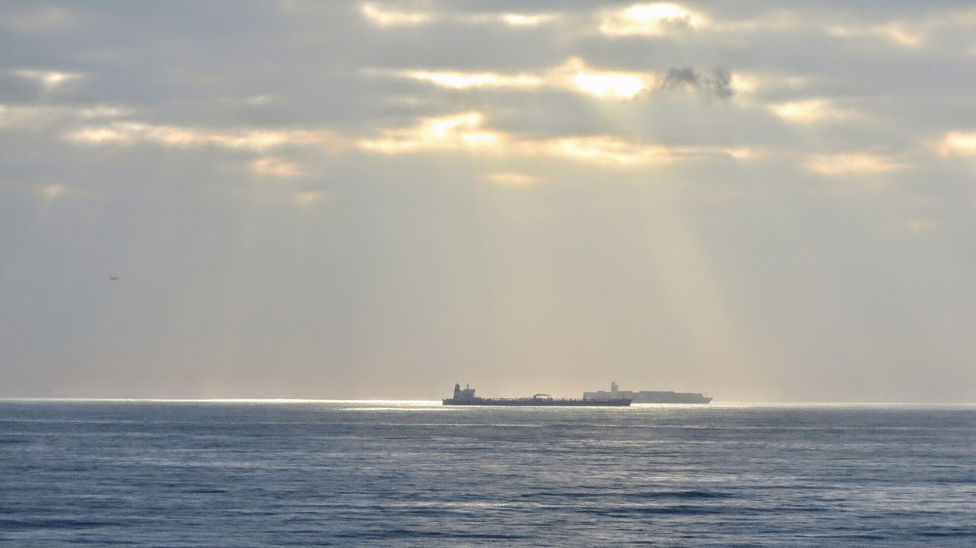 An oil tanker at anchor