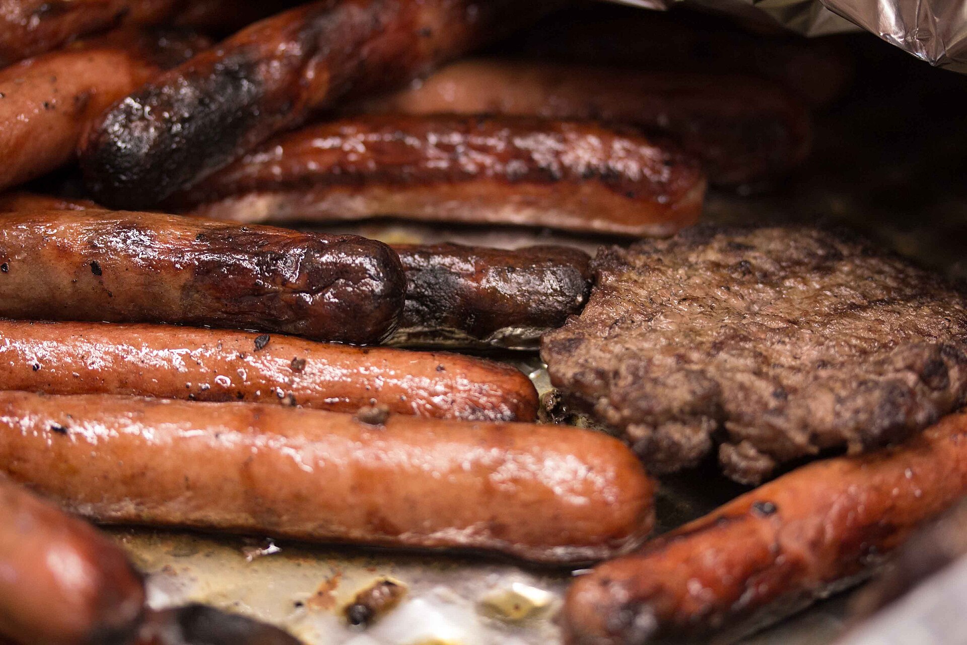Grilled hot dogs