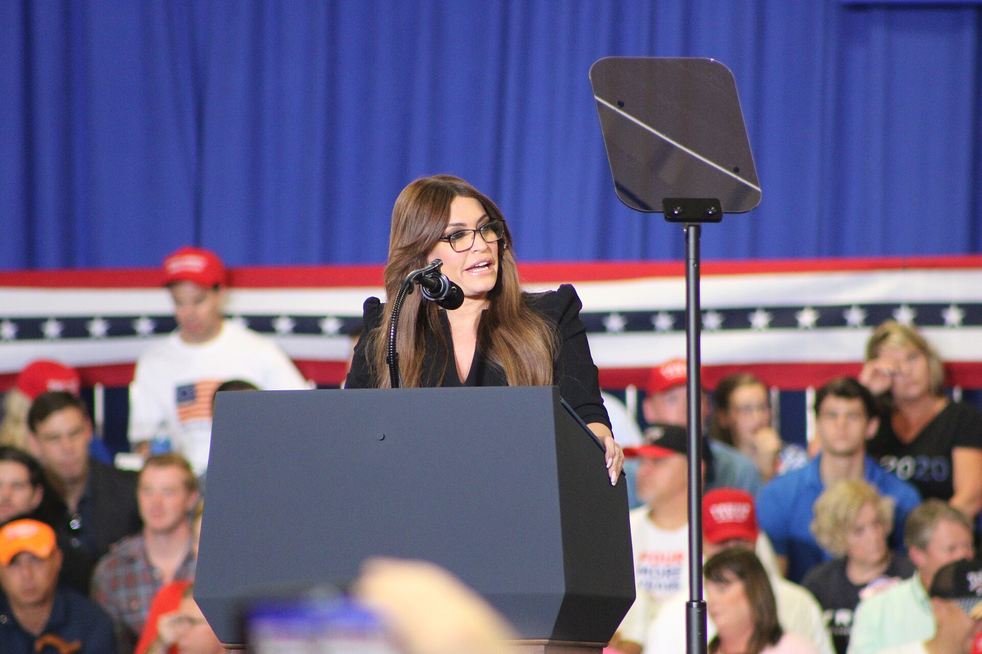 Kimberly Guilfoyle at a rally in Fayetteville, N.C.