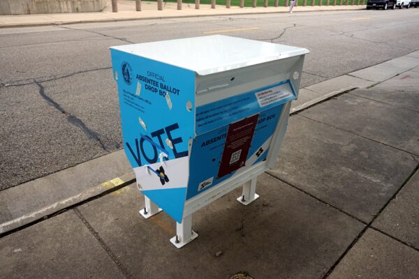 A ballot drop box