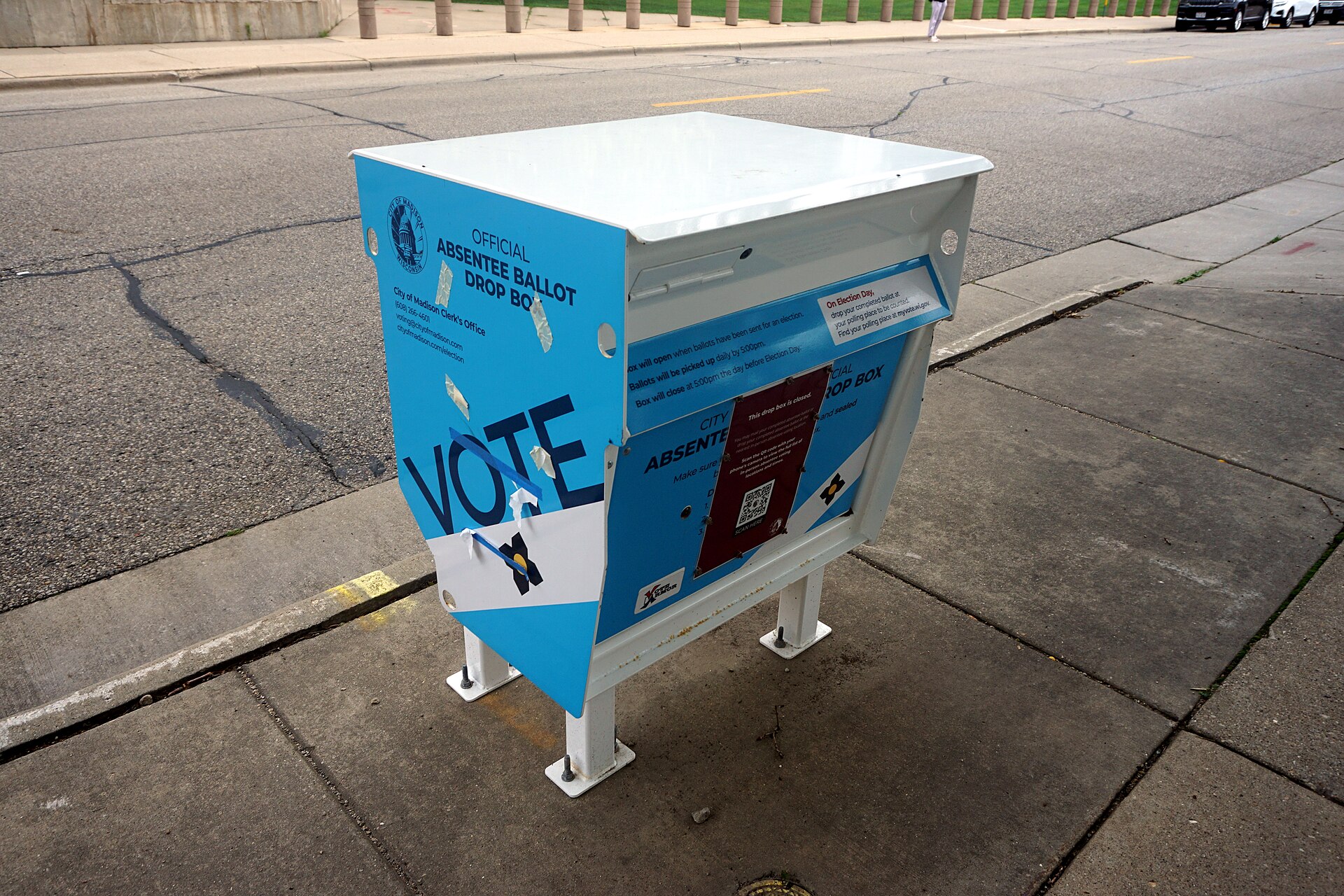 A ballot drop box
