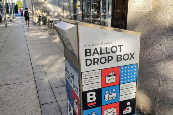 A ballot drop box