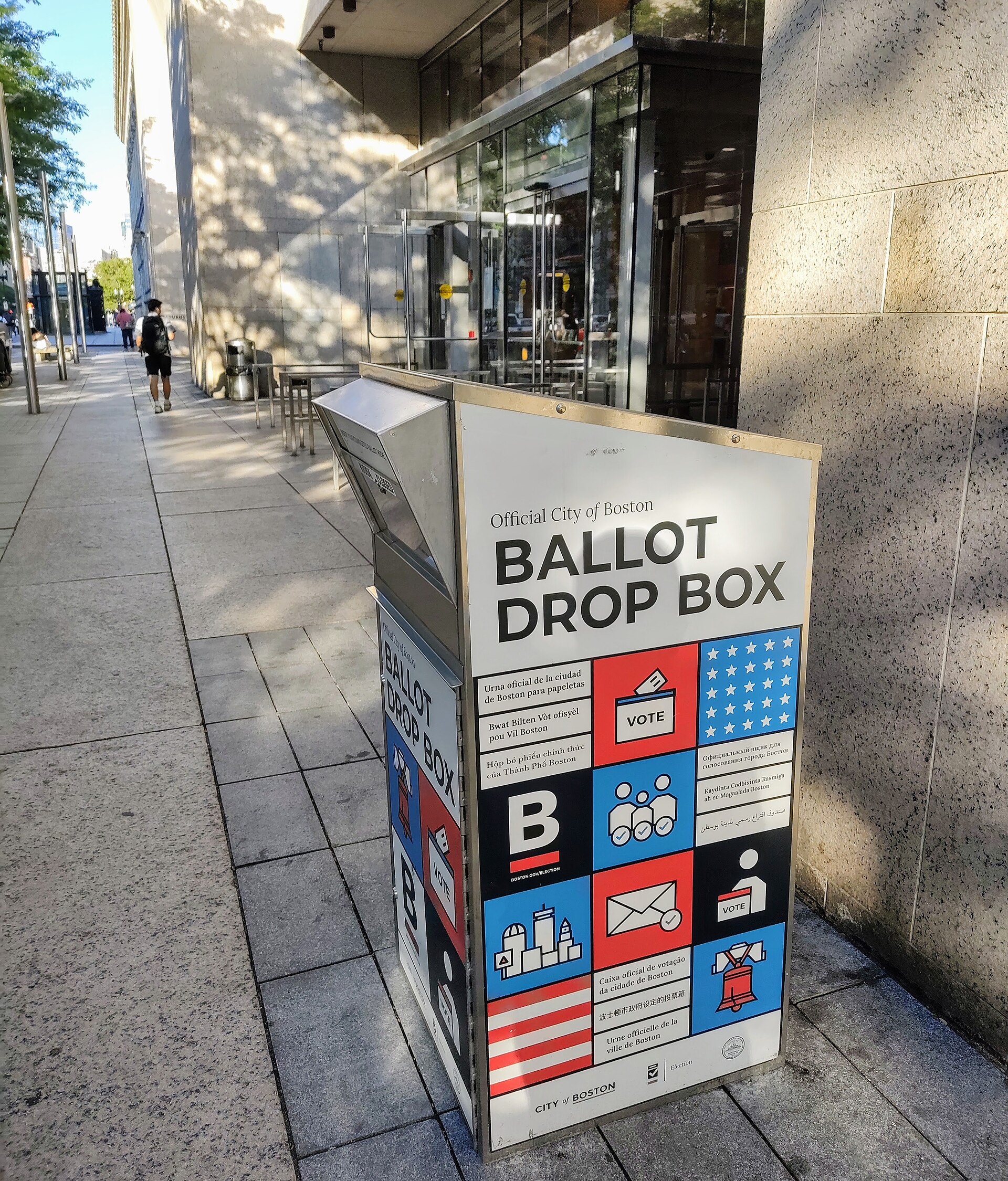 A ballot drop box