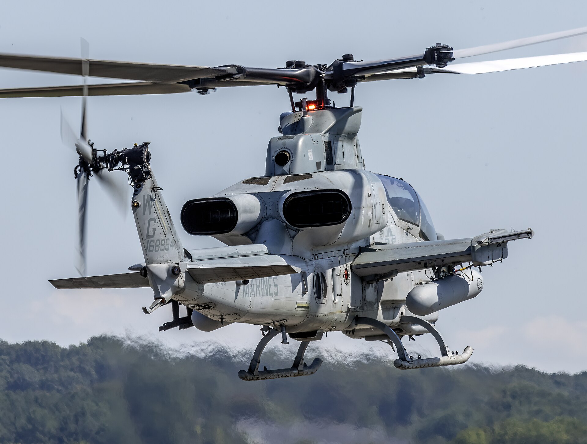 A U.S. Marine Corps AH-1Z Viper helicopter