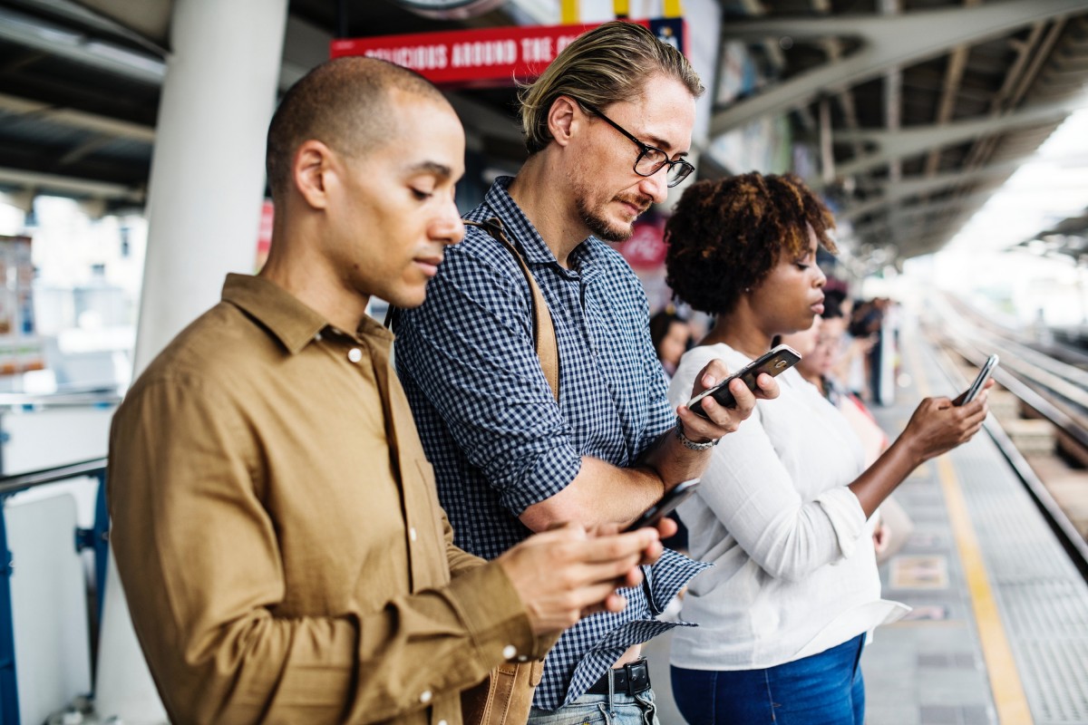 A person using a smartphone