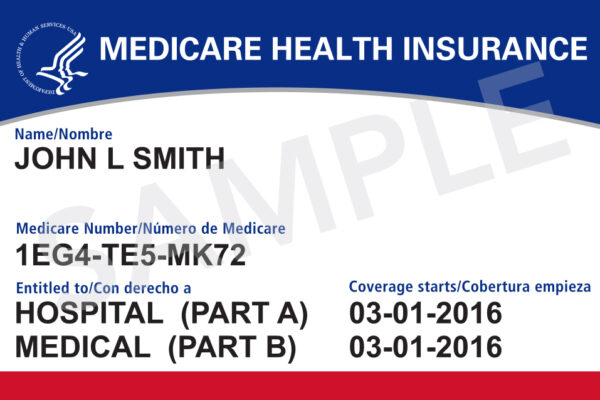 A sample Medicare card