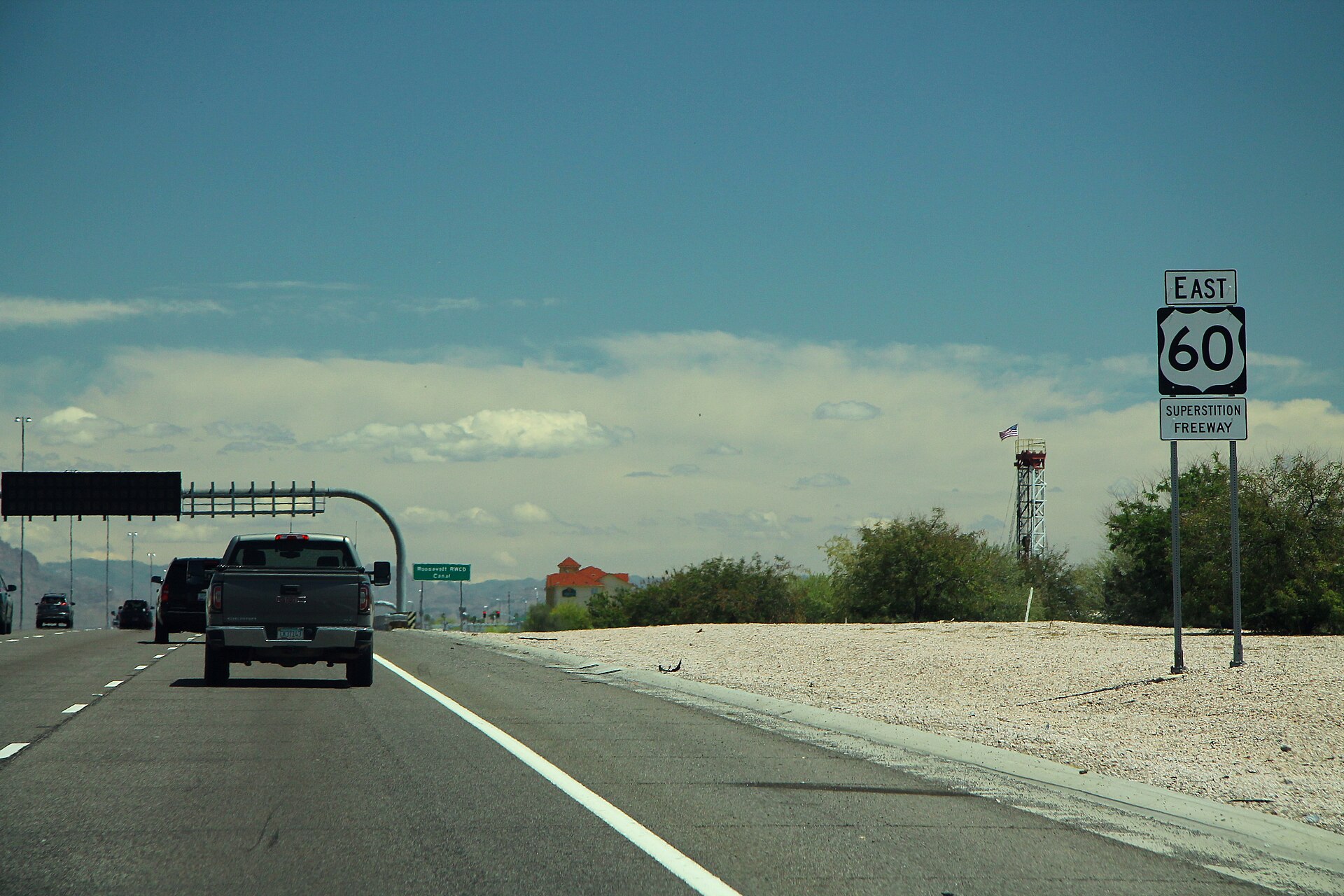 U.S. 60 Superstition Freeway signs in the East Valley