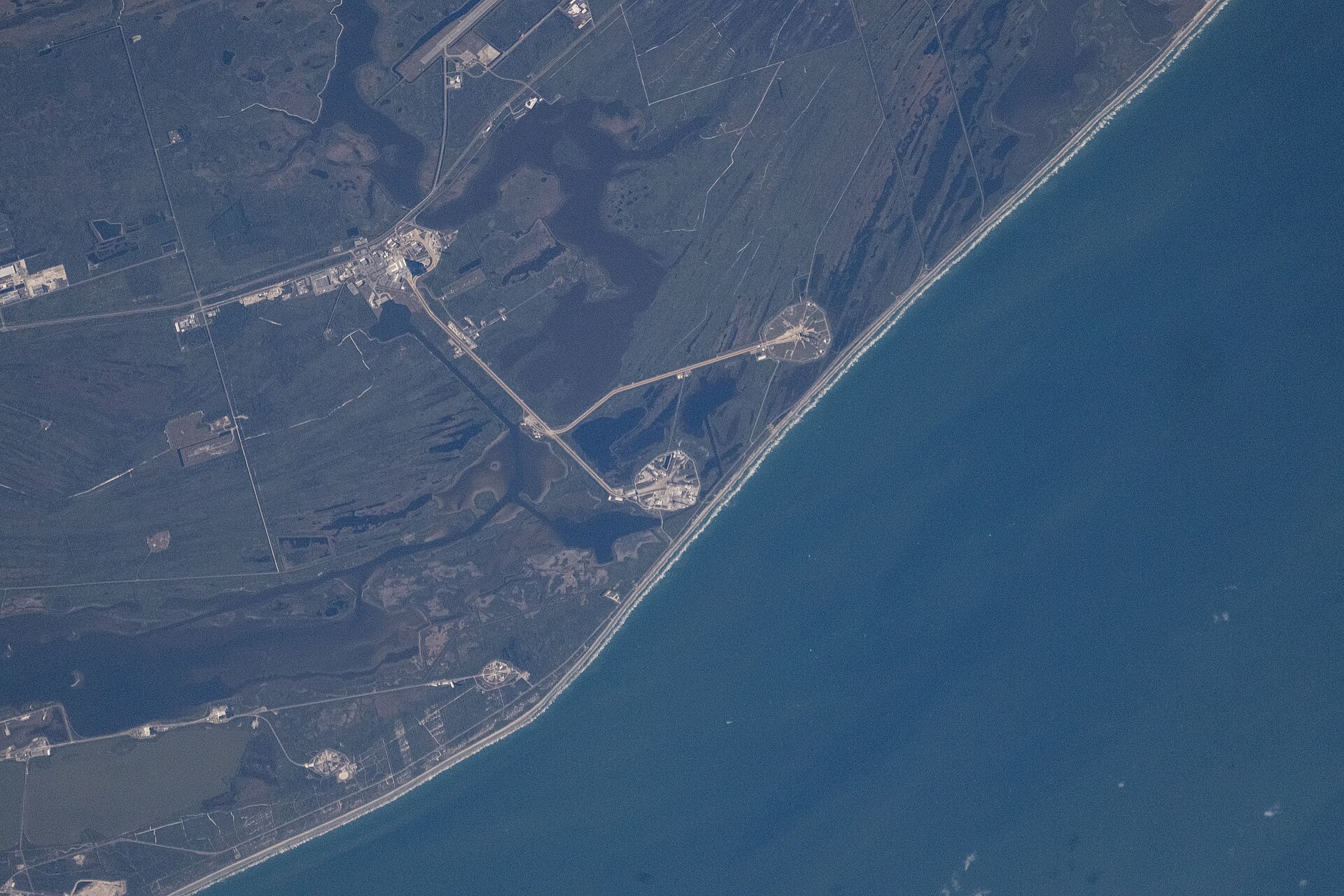 An Artemis rocket on the launch pad at NASA's Kennedy Space Center