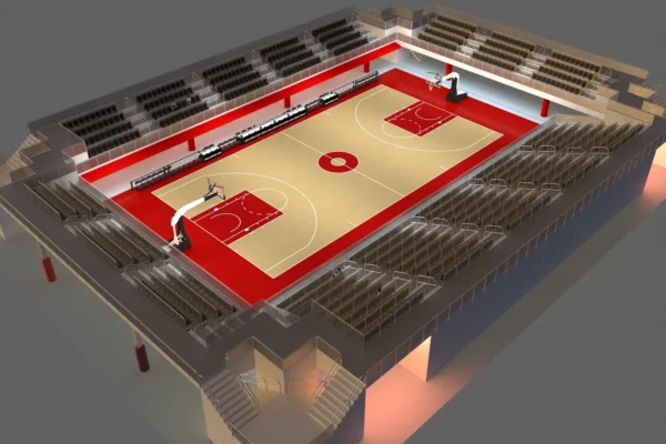 A basketball arena