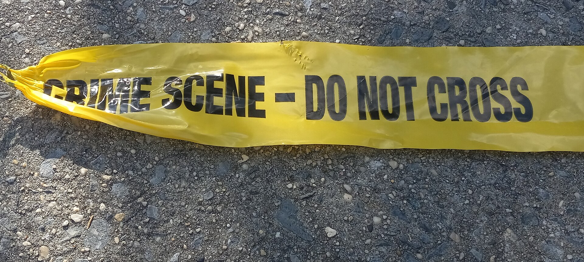 Police tape at a crime scene