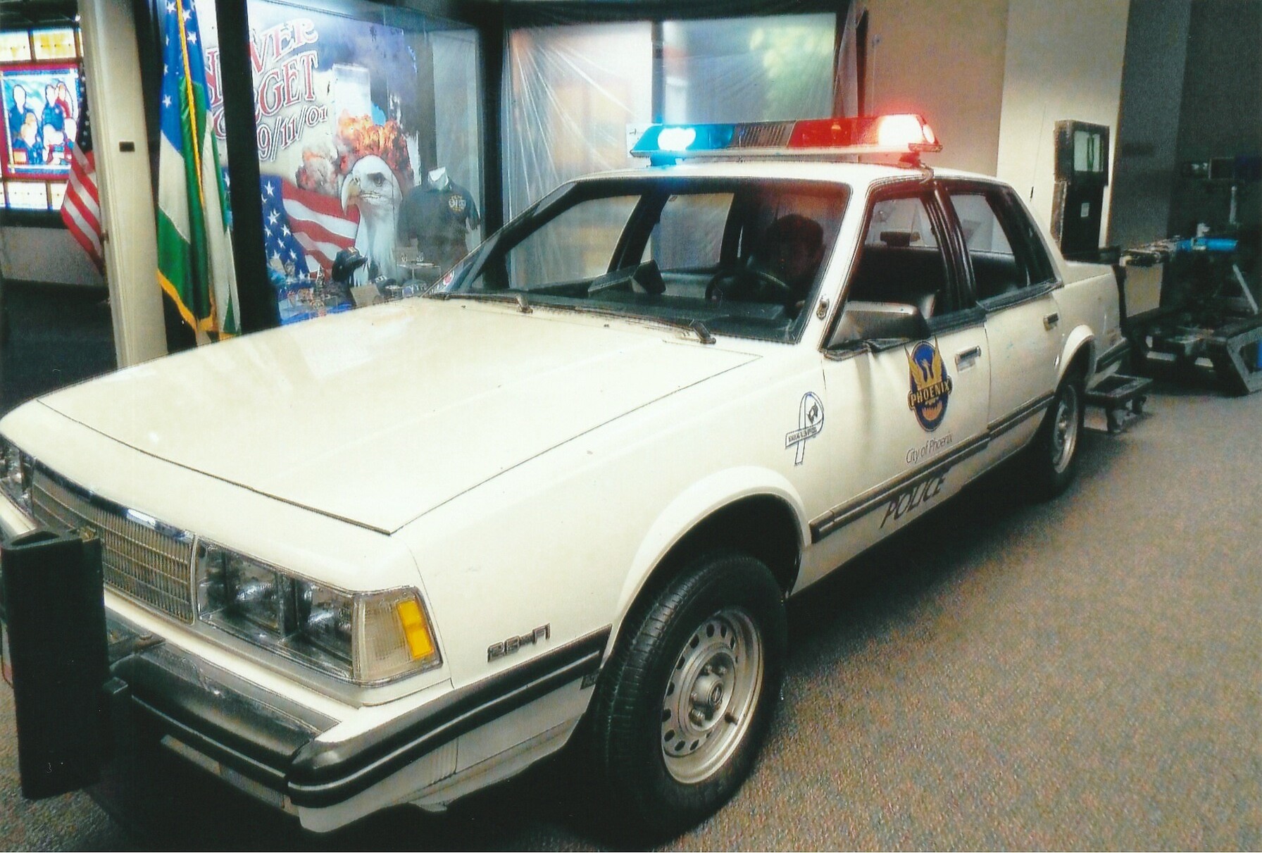 A Phoenix Police Department car at the Phoenix Police Museum
