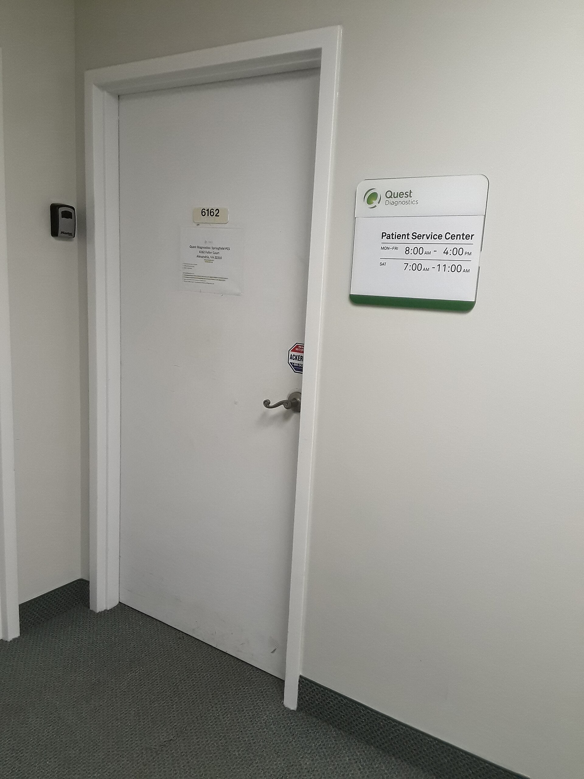 A Quest Diagnostics office entrance