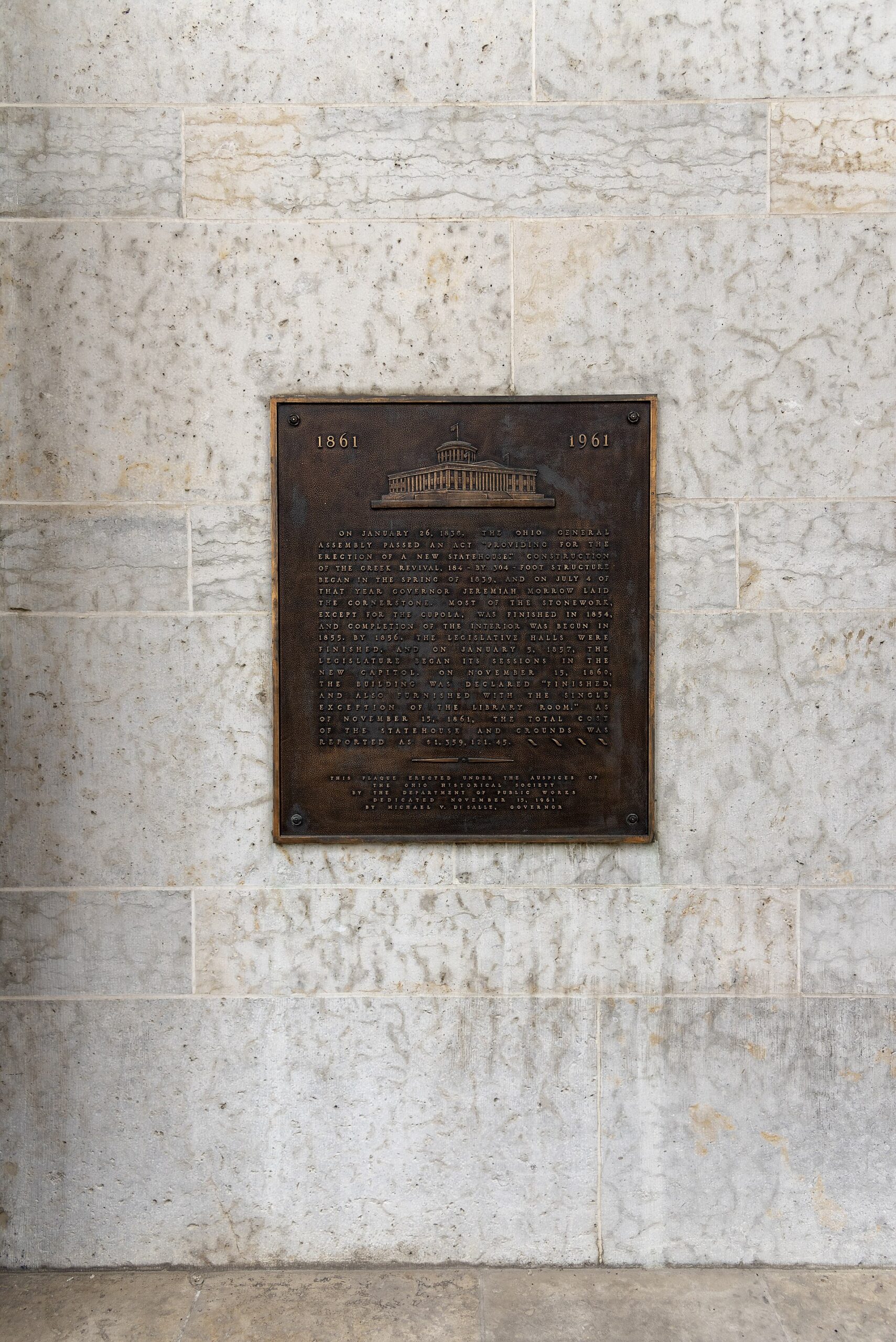 A plaque at the Ohio Statehouse in Columbus