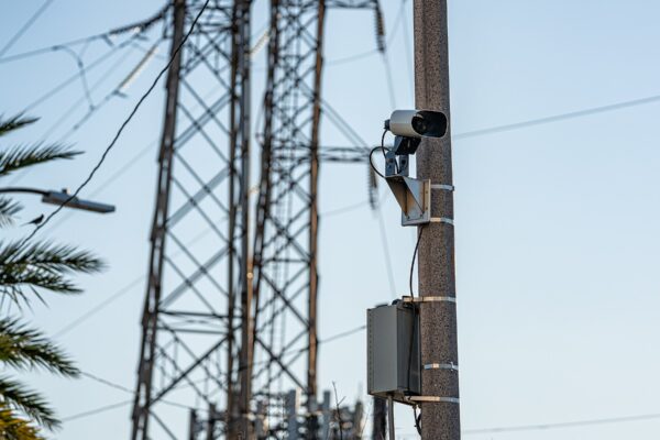 An automated license plate reader camera