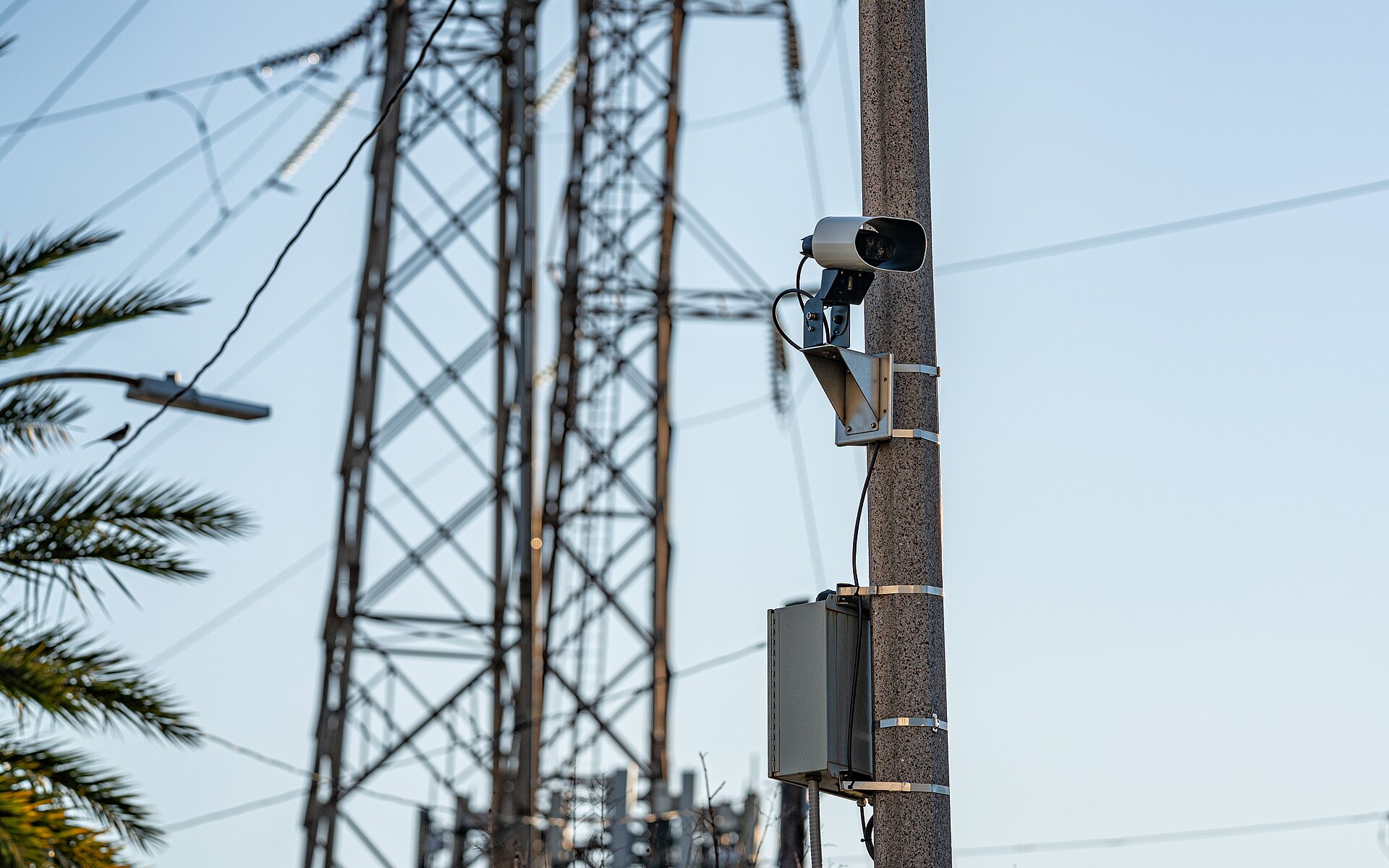 An automated license plate reader camera