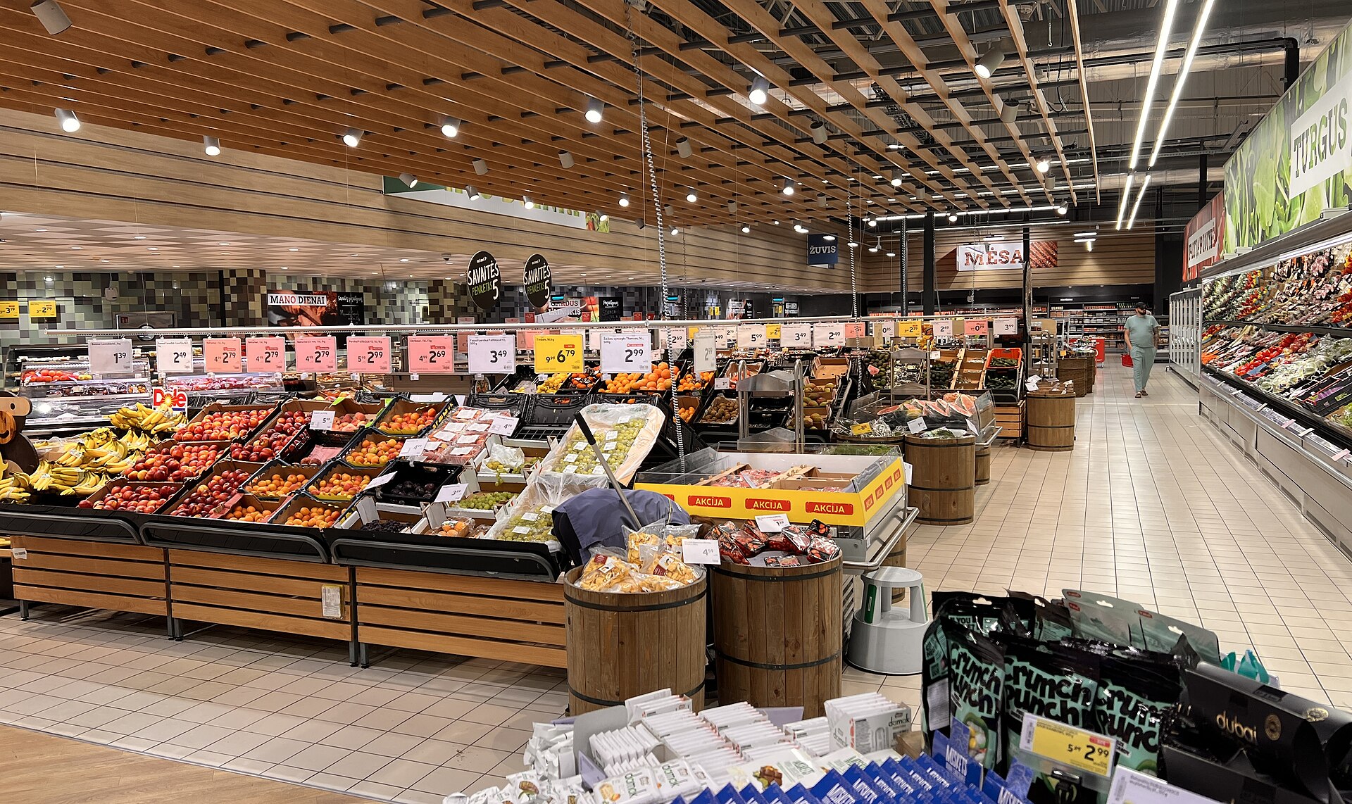 A supermarket produce section