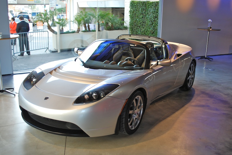 A Tesla Roadster