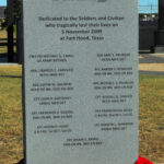 Memorial stone at Fort Hood honoring victims of the 2009 shooting