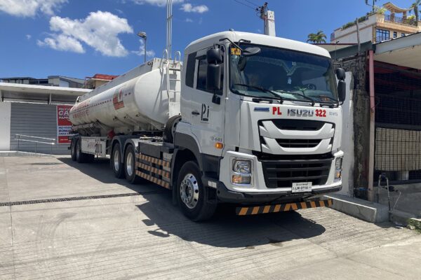 A fuel tanker truck on the road