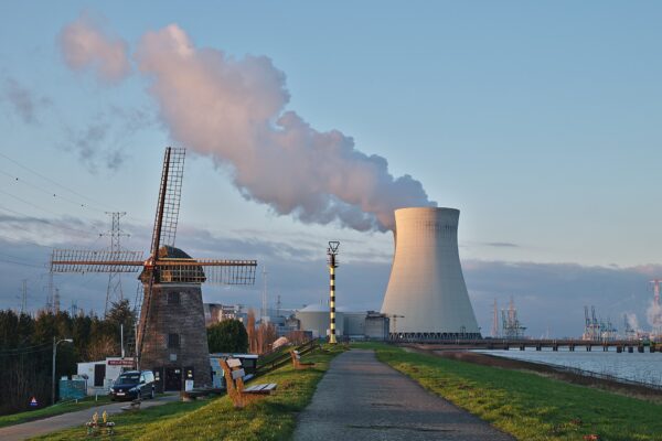 A nuclear plant cooling tower