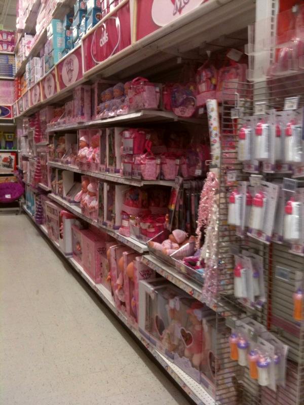 Toys on store shelves