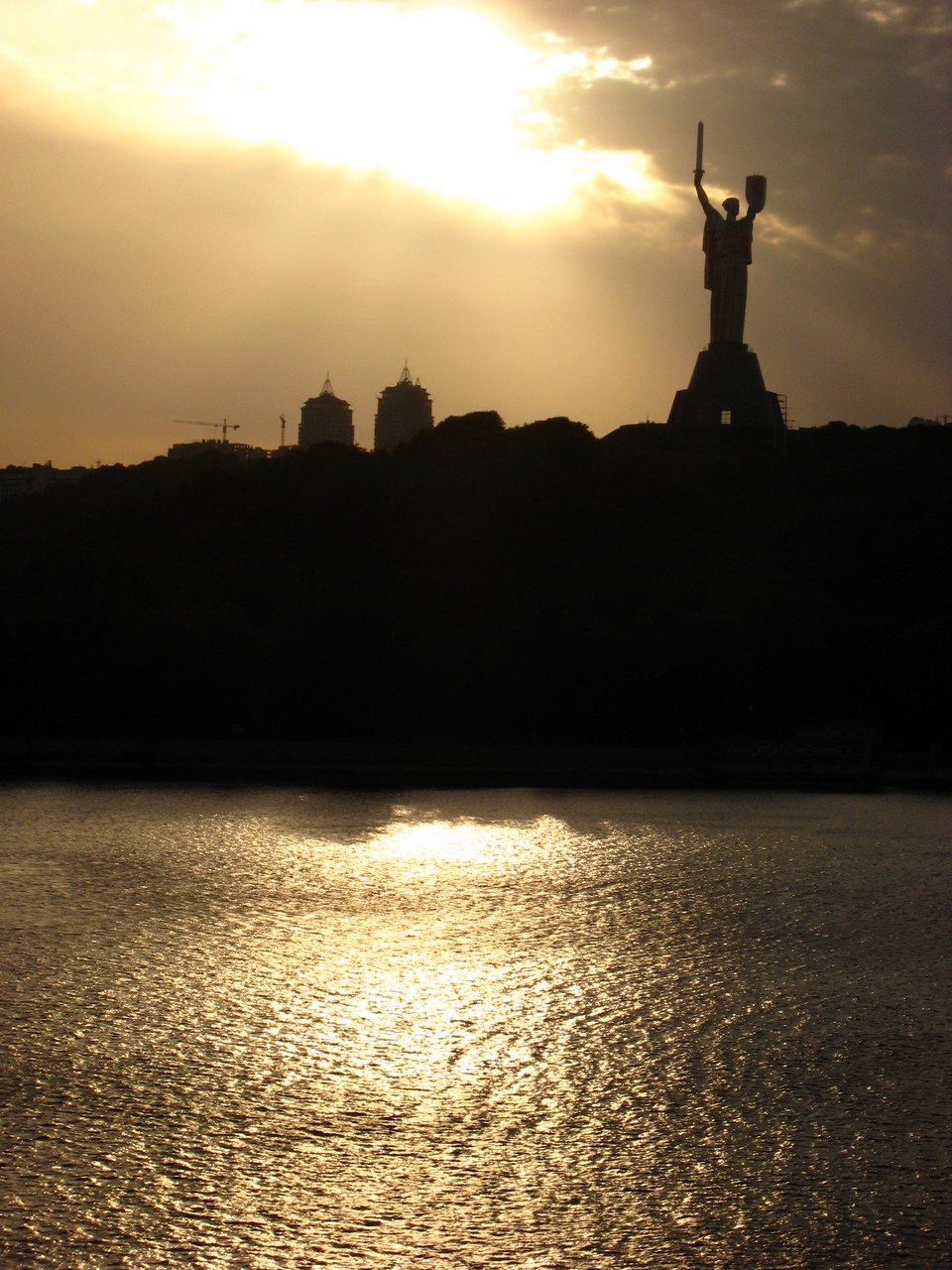 Kyiv and the Dnipro River at sunset